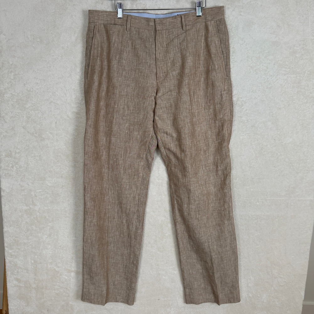 Banana Republic Men's Linen-Blend Dress Pants in Light Brown